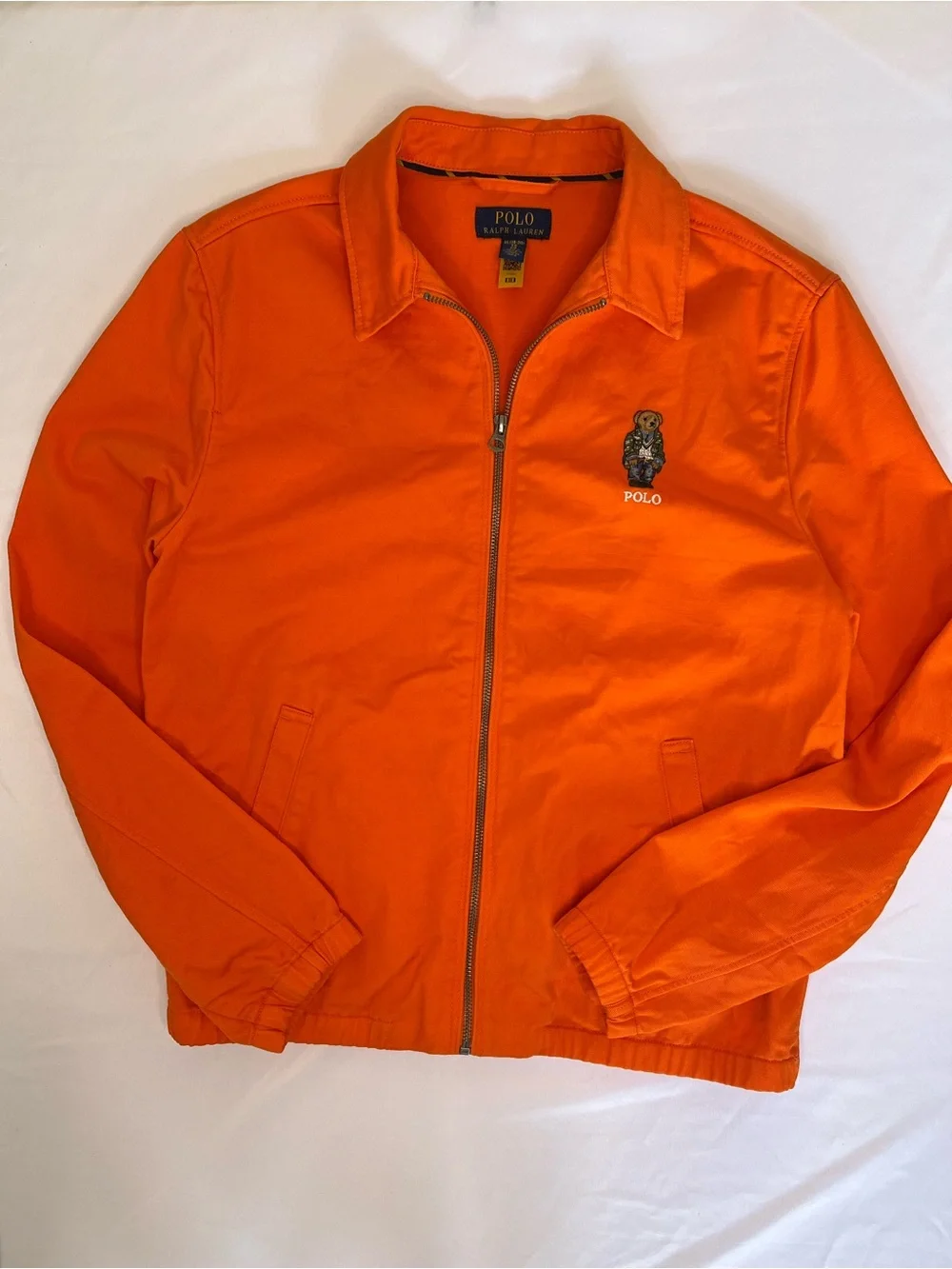 Polo by Ralph Lauren Bright Orange Zip-Up Harrington
